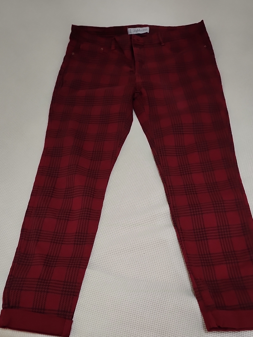 Zara Red Plaid Women's Jeans